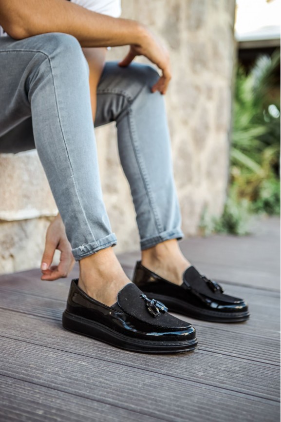 CH002 - RST Loafer Verniciata Erkek Ayakkabı SIYAH