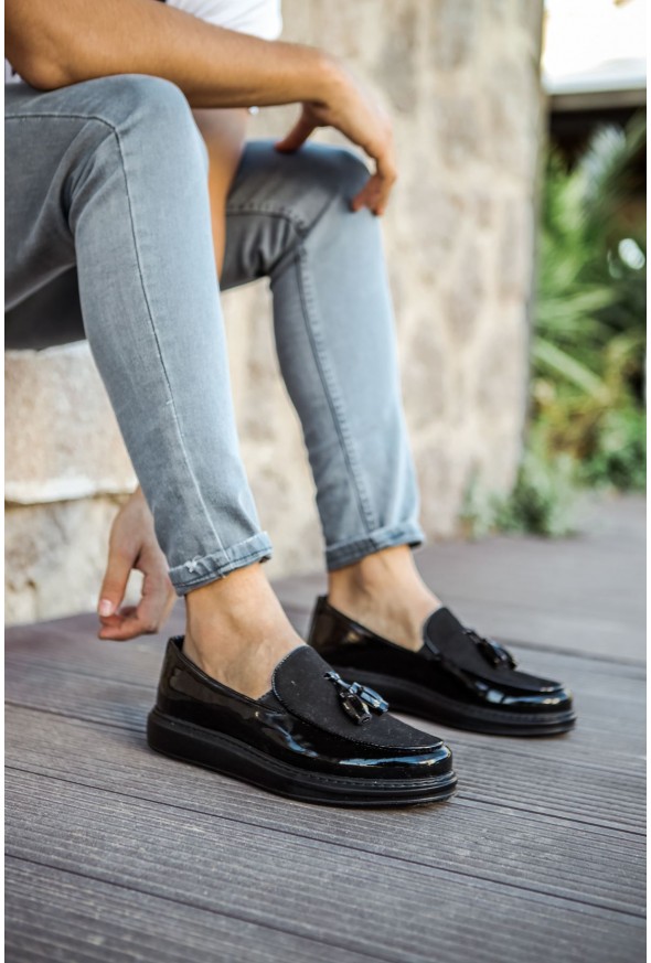 CH002 - RST Loafer Verniciata Erkek Ayakkabı SIYAH