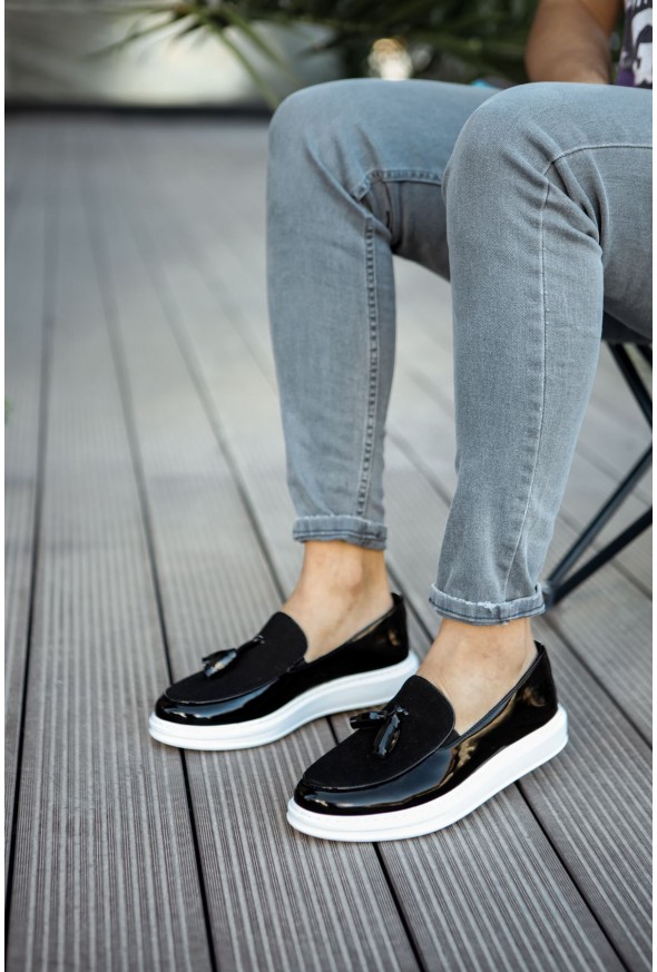 CH002 - RBT Loafer Verniciata Erkek Ayakkabı SIYAH