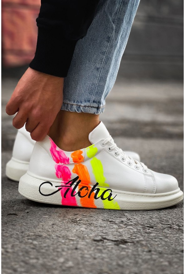 CH254 - CBT Pittura Erkek Ayakkabı 501 ALOHA SARI PEMBE BEYAZ