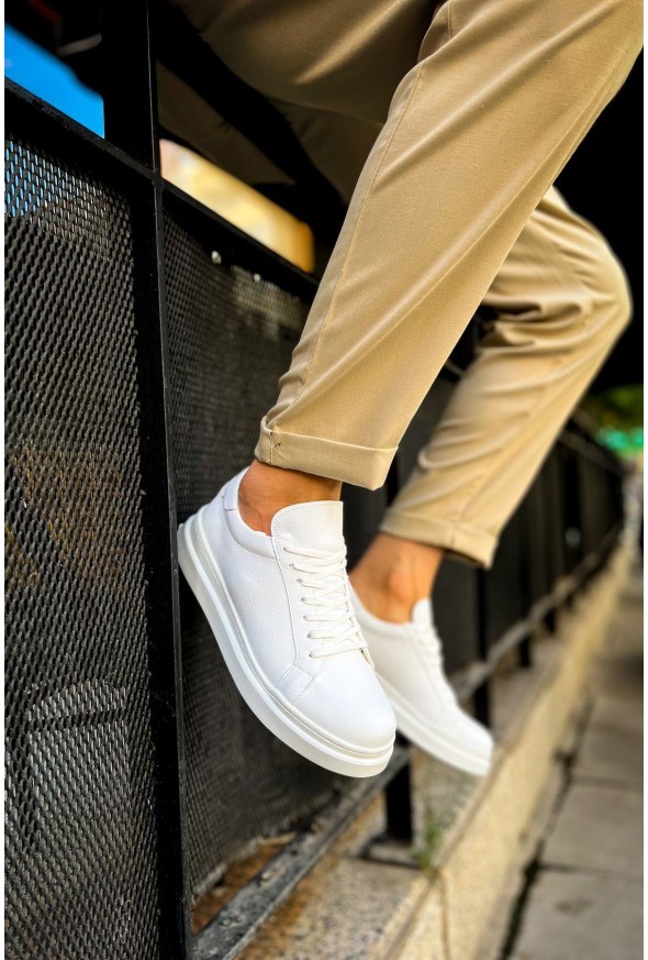 CH979 - Santoni CRT Spor Erkek Ayakkabı BEYAZ