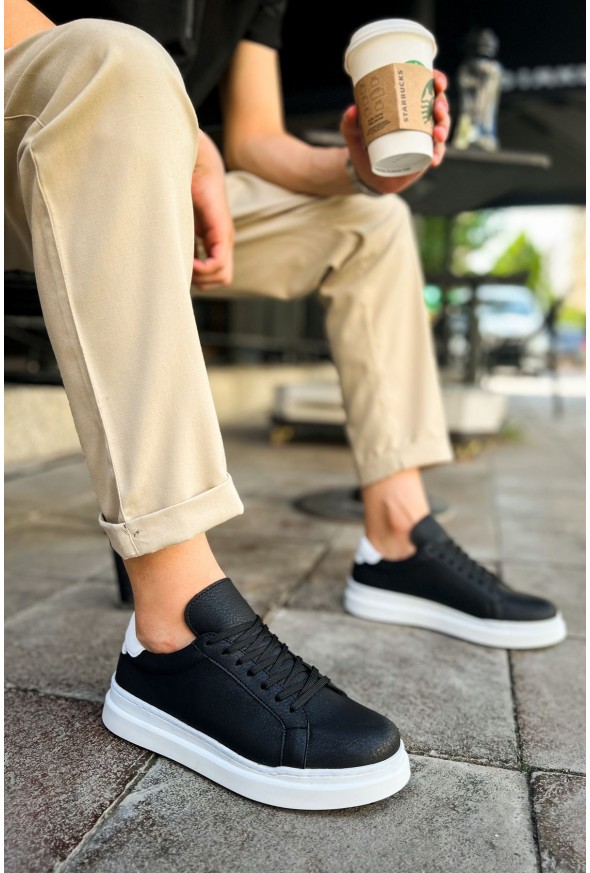 CH979 - Santoni GBT Spor Erkek Ayakkabı SIYAH/BEYAZ